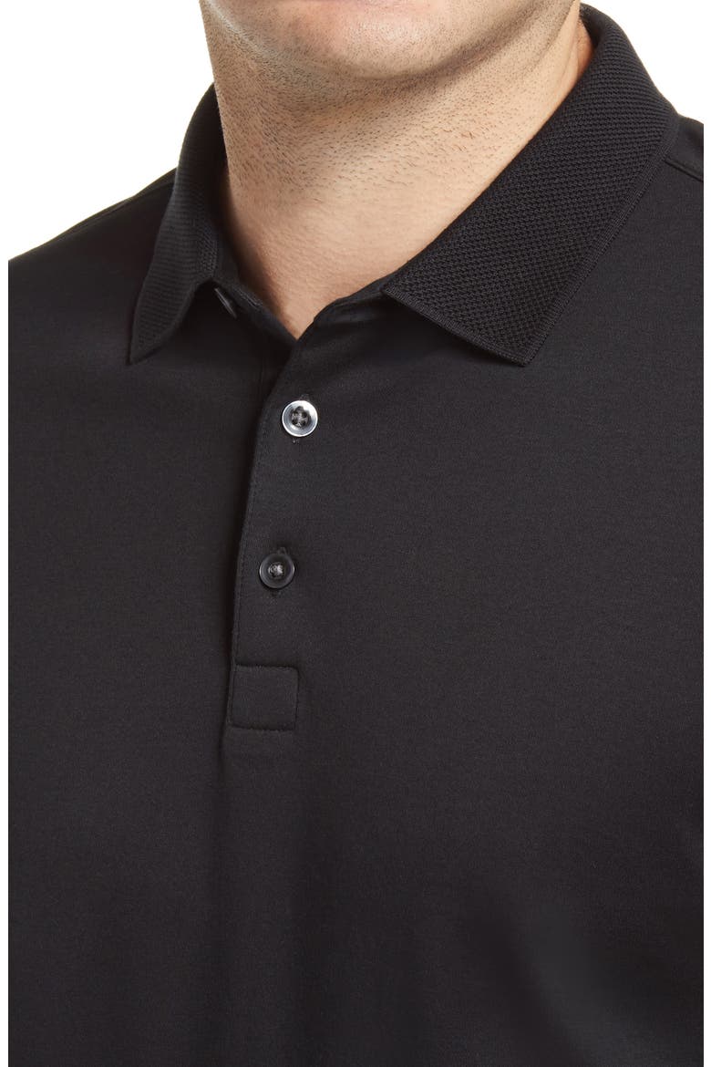 Georgia Long Sleeve Polo, Alternate, color, BLACK