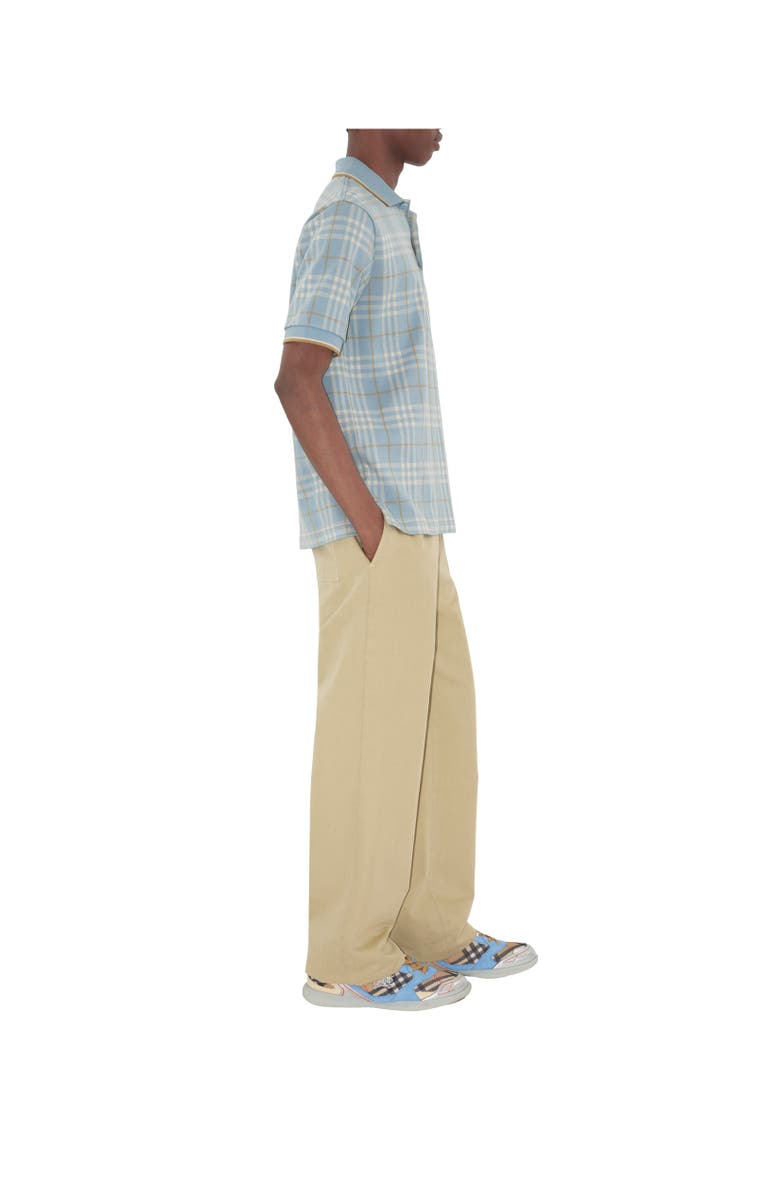 Burberry Check Cotton Polo Shirt, Alternate, color, Fog