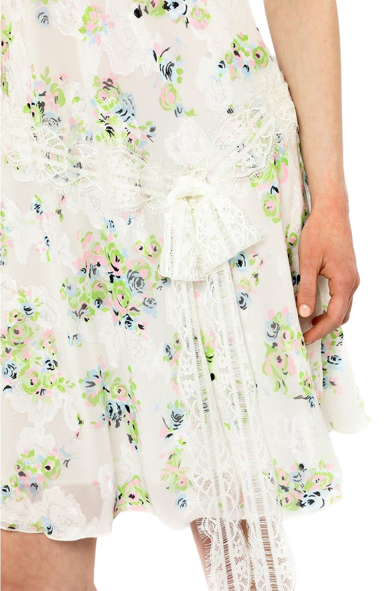 Anna Sui Rosies Posies Chiffon Slip Dress, Alternate, color, Baby Blue Multi