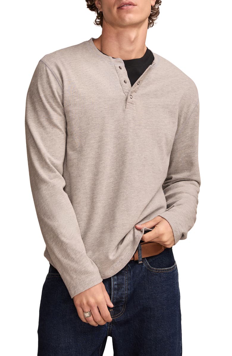 Lucky Brand Weekend Slub Henley, Main, color, Heather Grey