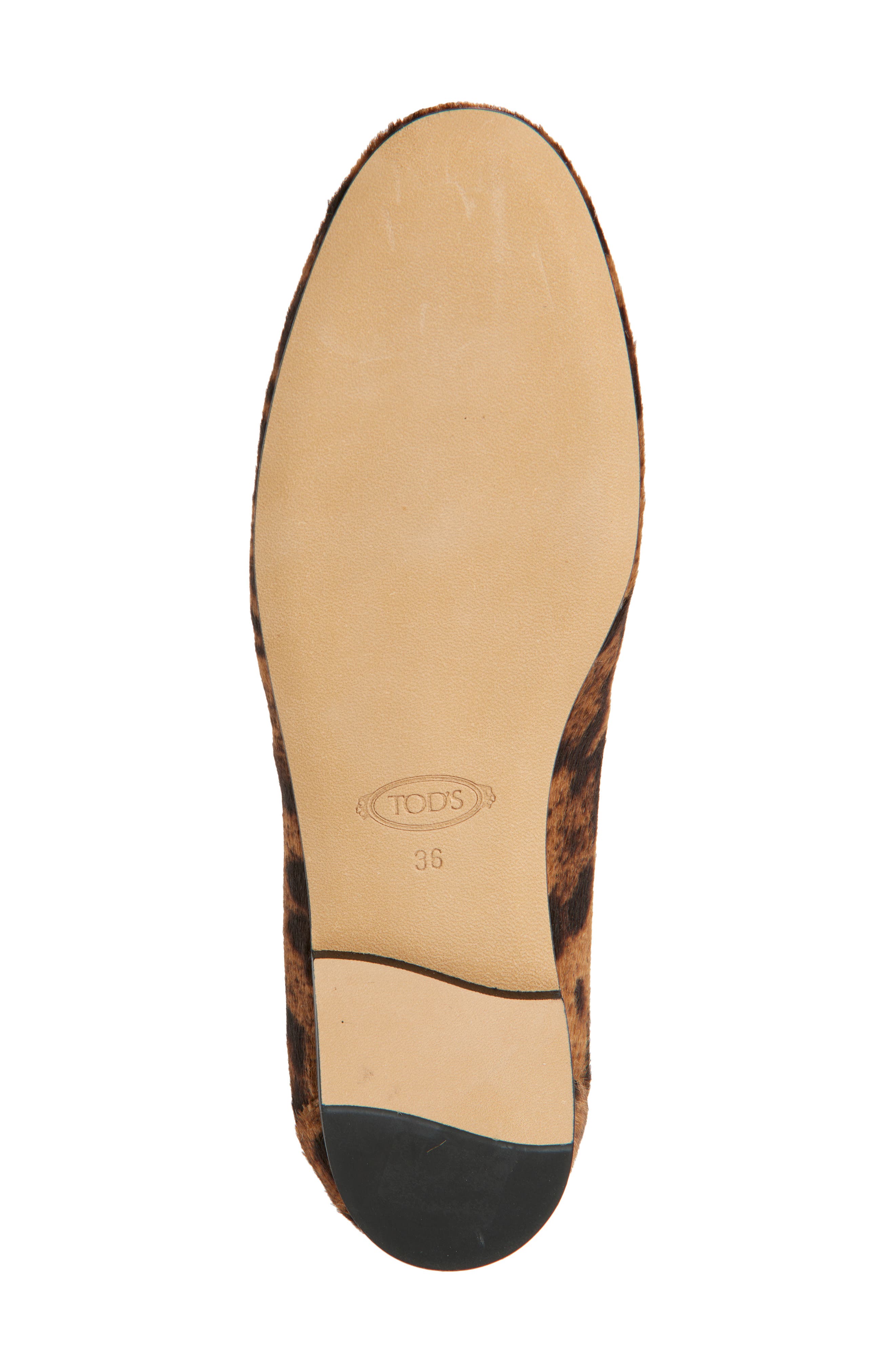 Tod's Barretta Genuine Calf Hair Loafer, Alternate, color, Cammello Chiaro/ Nero