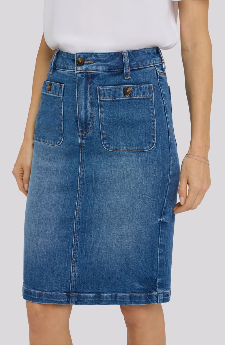 NYDJ Patch Pocket Denim Skirt, Alternate, color, 