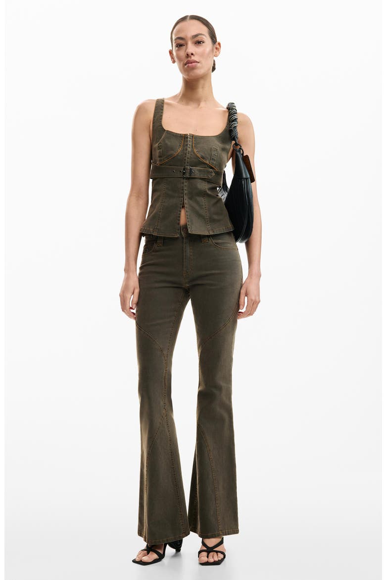 Low Rise Flare Jeans, Alternate, color, BROWN