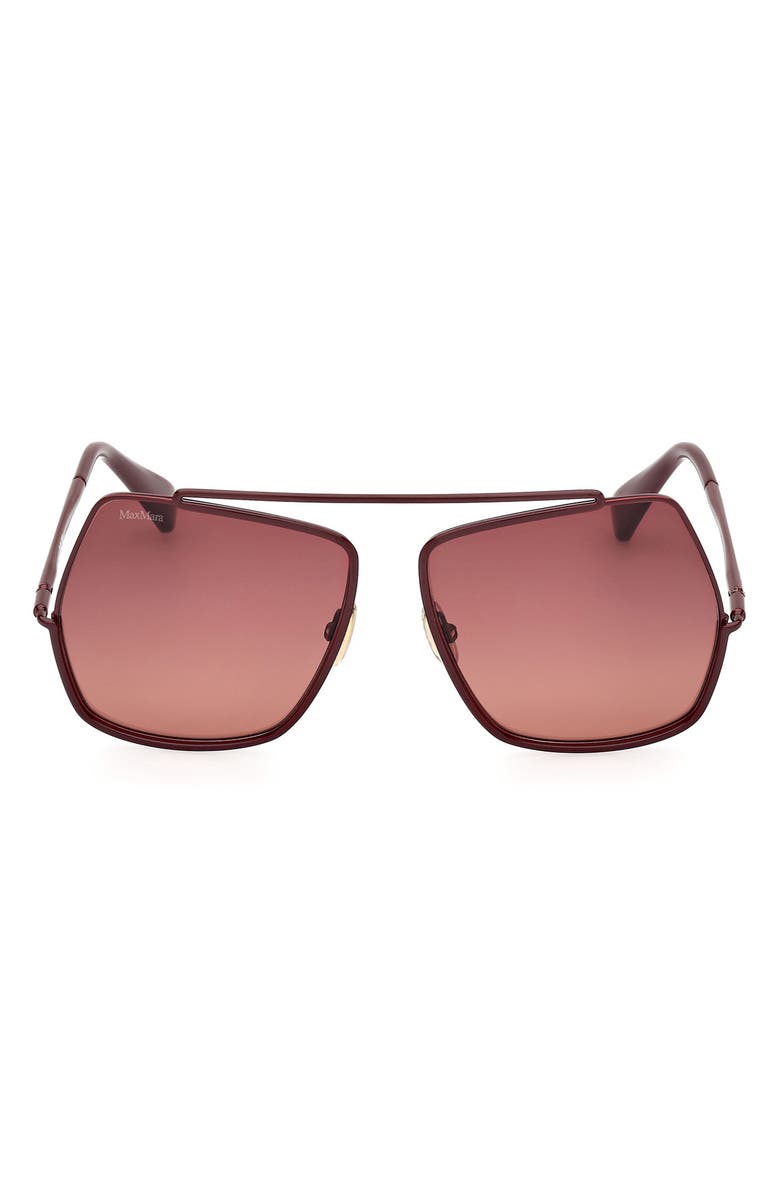 Max Mara Elsa Petite 58mm Gradient Pilot Sunglasses, Main, color, 