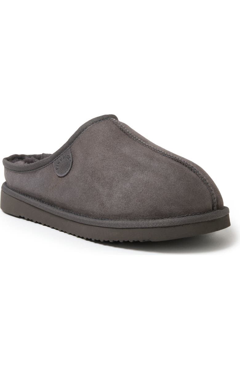 DEARFOAMS Fireside Grafton Genuine Shearling Clog Slipper, Main, color, Grey Solid