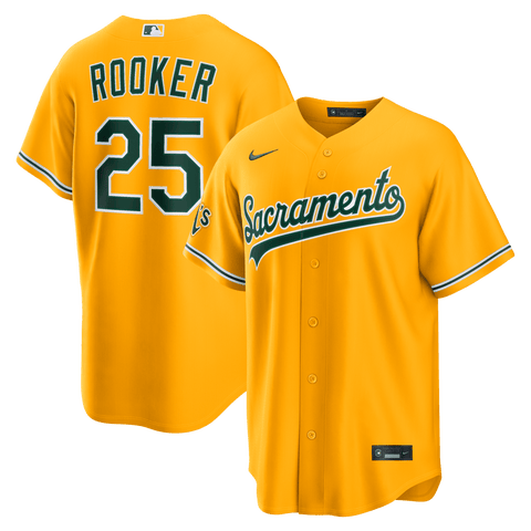 Men's Nike Brent Rooker Gold Athletics Alternate Stadium Jersey