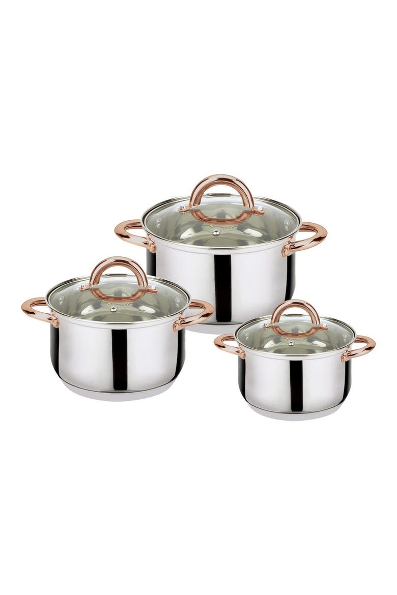 6-Piece Stainless Steel Casserole Set, Main, color, STAINLESS STEEL