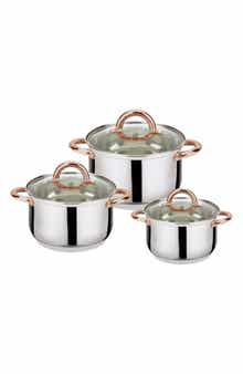 J AND V TEXTILES 6-Piece Stainless Steel Casserole Set