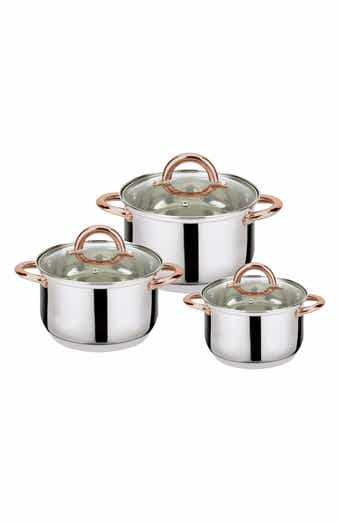 J AND V TEXTILES 6-Piece Stainless Steel Casserole Set
