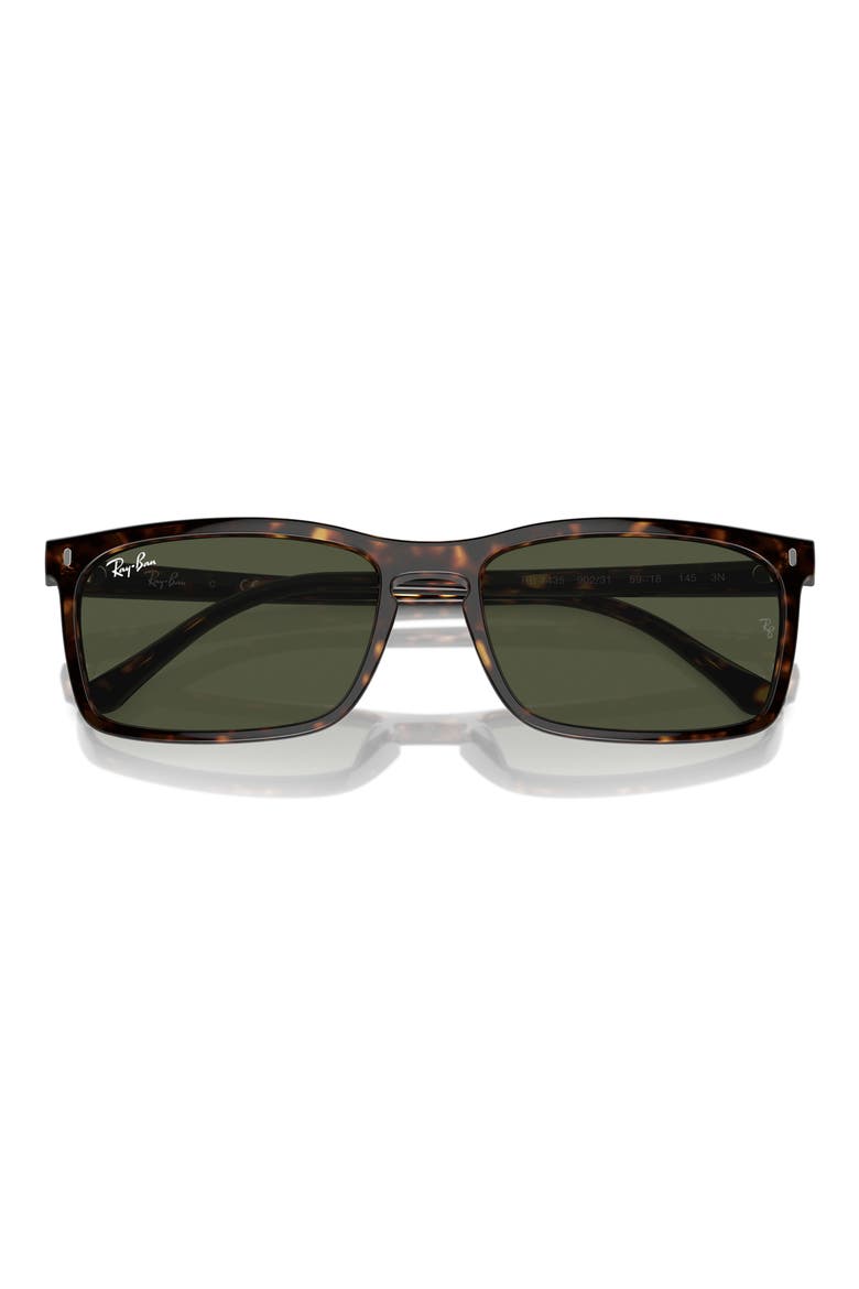 56mm Rectangular Sunglasses, Main, color, HAVANA