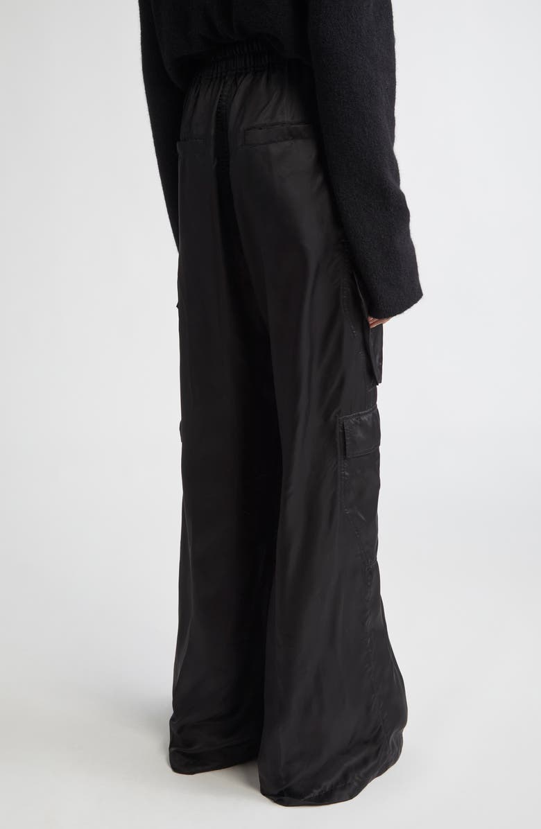 Rick Owens Cargobelas Satin Cargo Pants, Alternate, color, Black
