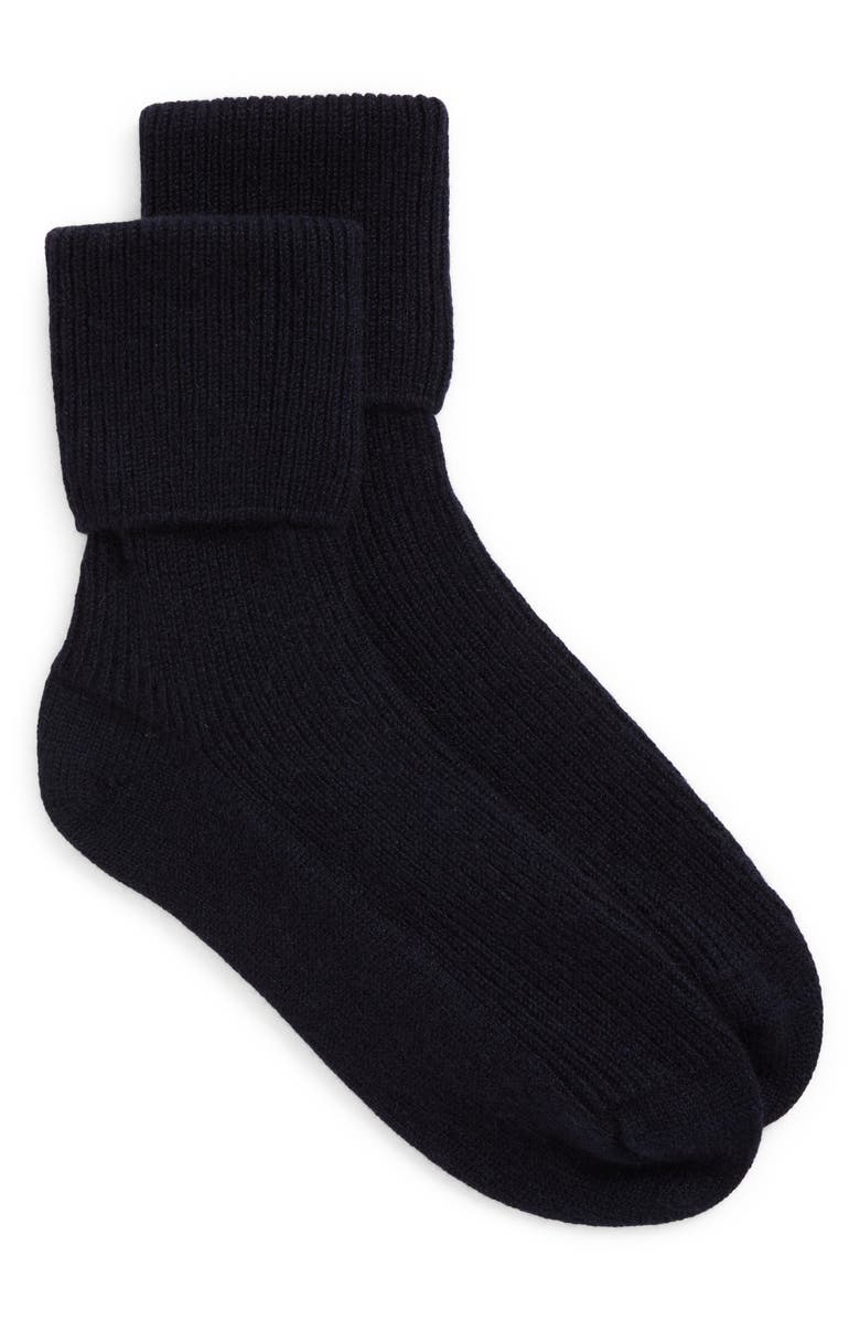 Johnstons of Elgin Cashmere Travel Socks, Main, color, Dark Navy Sd7666