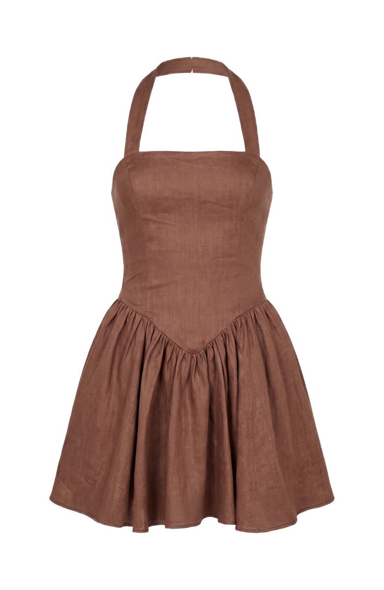 NICHOLAS Amalie Linen Dress, Alternate, color, Mocha