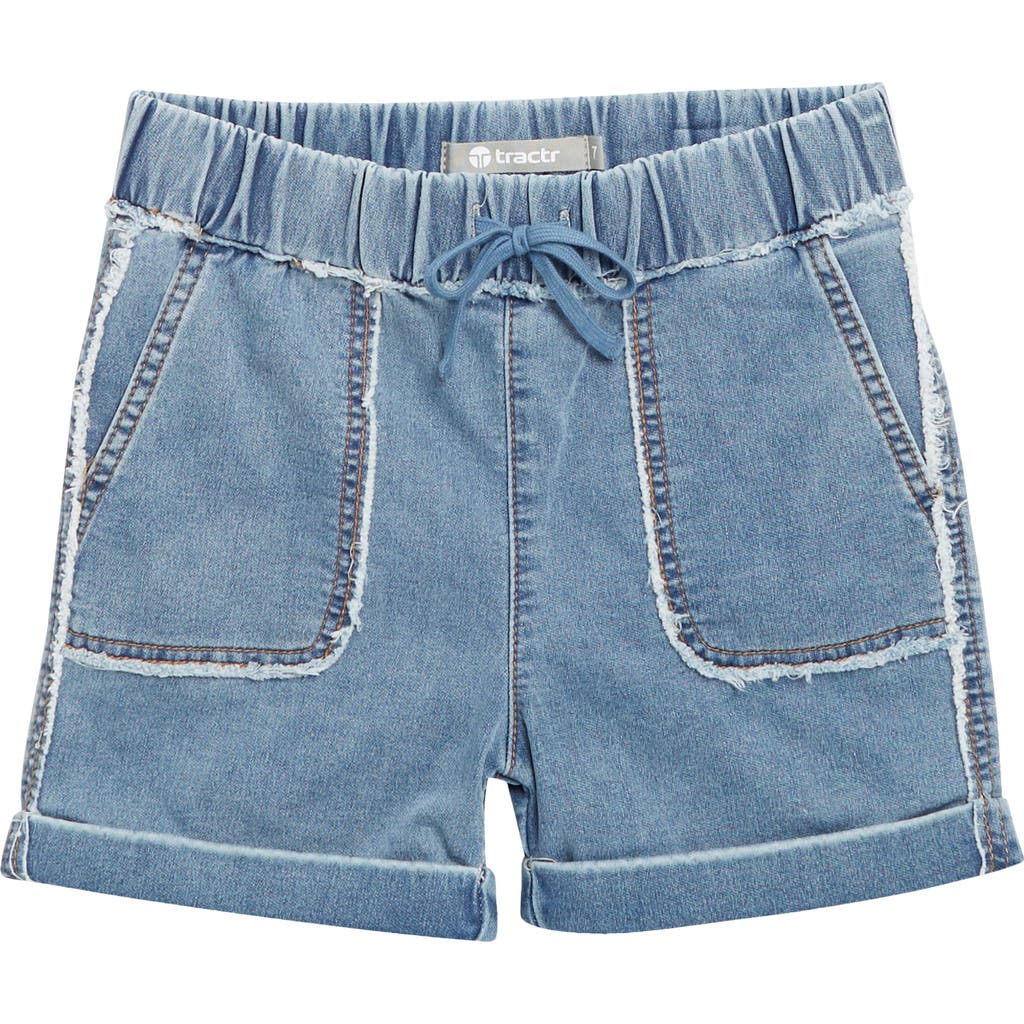 Tractr Kids' Patch Pocket Drawstring Denim Shorts