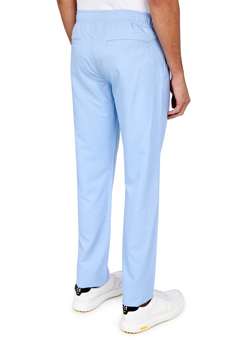 Regular Fit Diamond Print Drawstring Recycled Performance Golf Pants, Alternate, color, LT BLUE