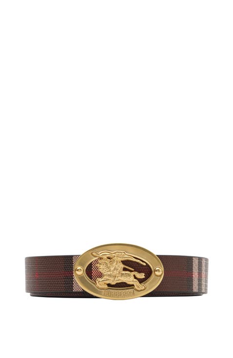 Thin Reversible Check Oval Belt