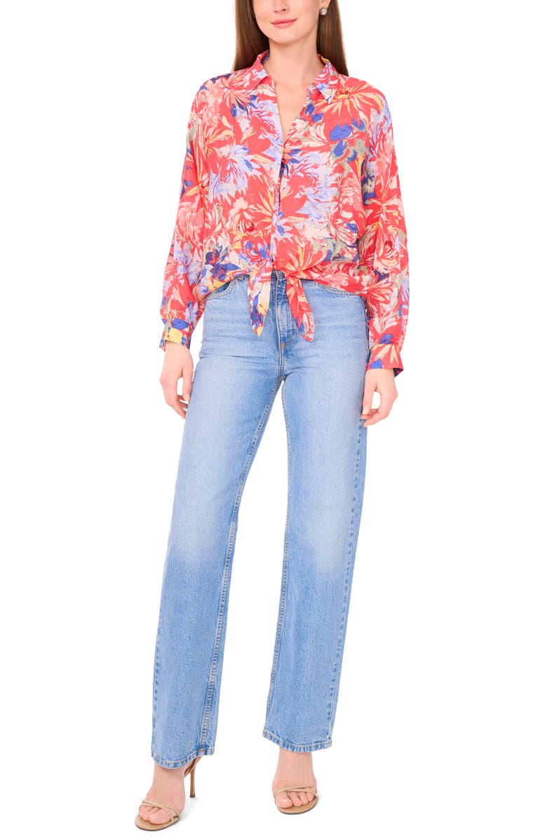 Vince Camuto Tie Front Button-Up Shirt, Alternate, color,