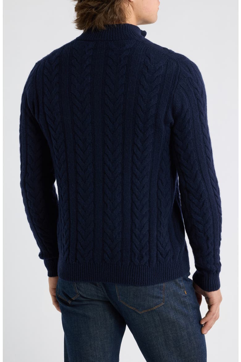 Crown Crafted Cable Quarter Zip Sweater, Alternate, color, NAVY