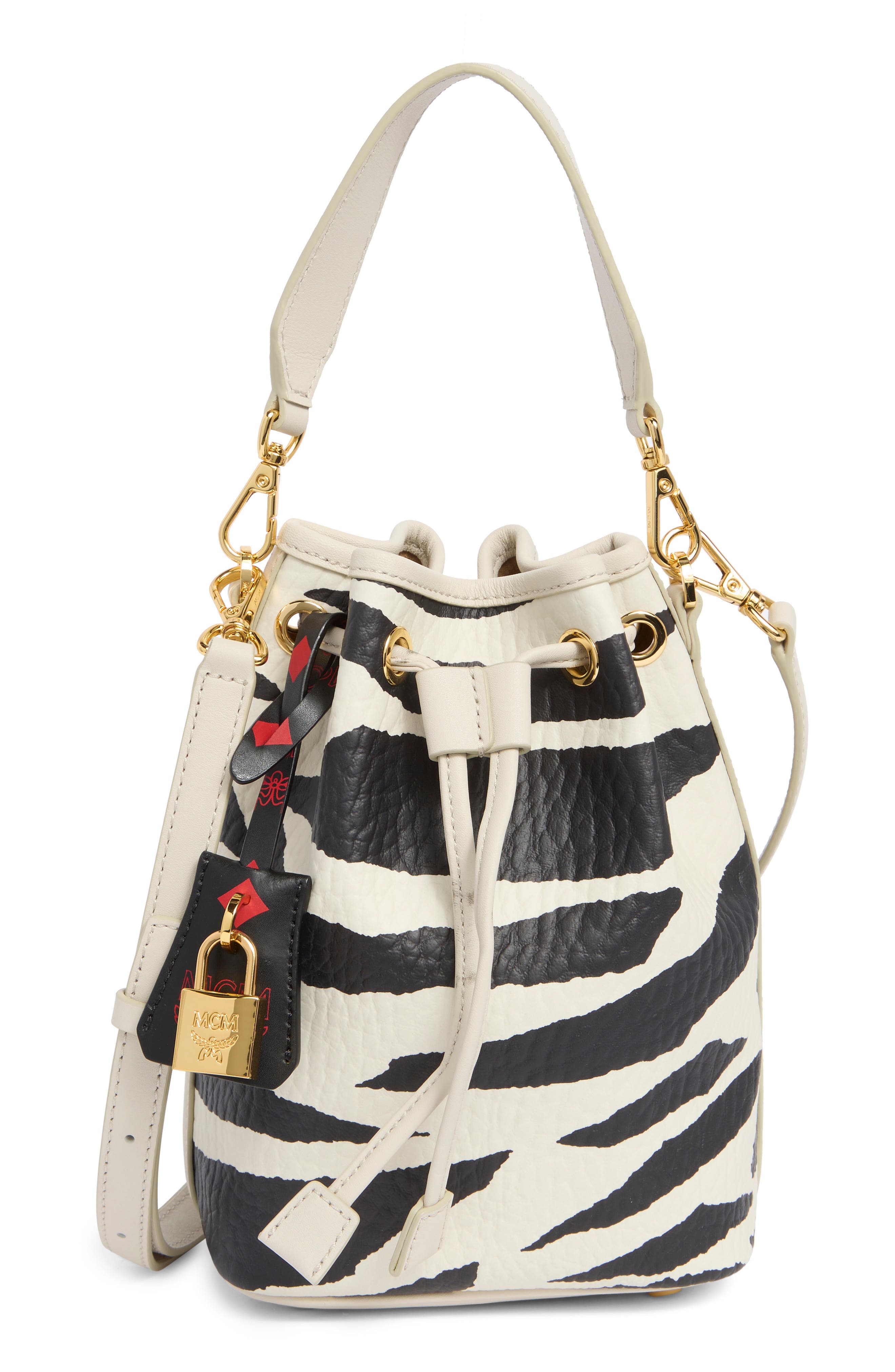 MCM Dessau VI Drawstring Mini Bucket Bag, Main, color, 