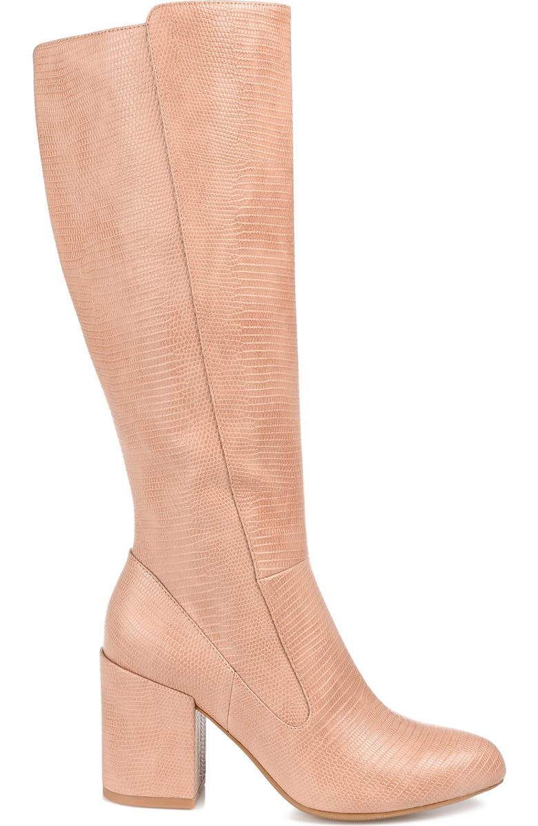 Journee Collection Tavia Embossd Tall Boot, Alternate, color, Blush