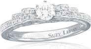 SOUZANA by Suzy Levian 18K White Gold 0.31ct GIA-Certified Diamond & 0.20cttw Diamond Ring