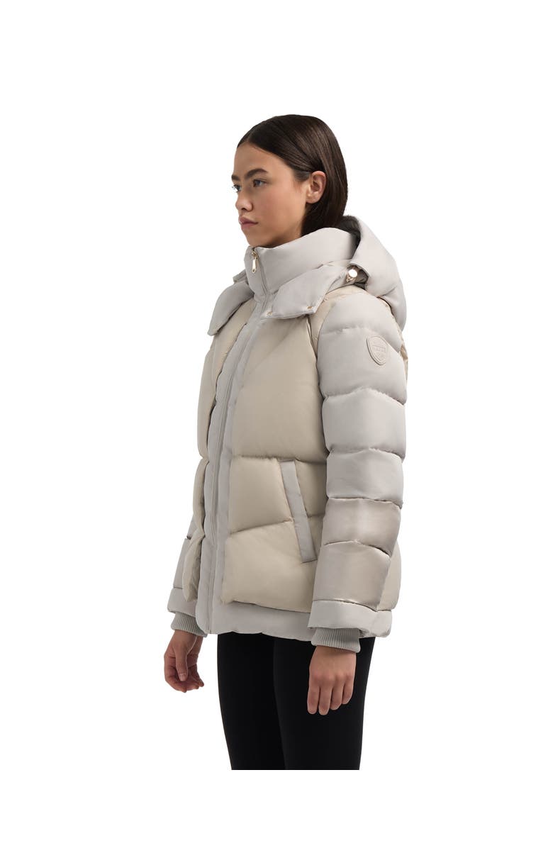Pajar Vega Mixed Media Puffer Jacket with Removable Hood, Alternate, color, Champagne
