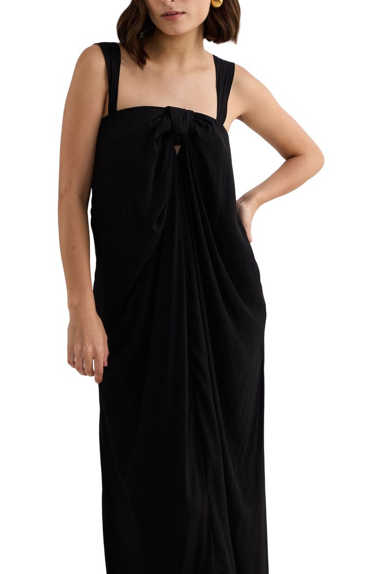 Twilight Twist Strappy Maxi Dress in Black, Alternate, color, Solid