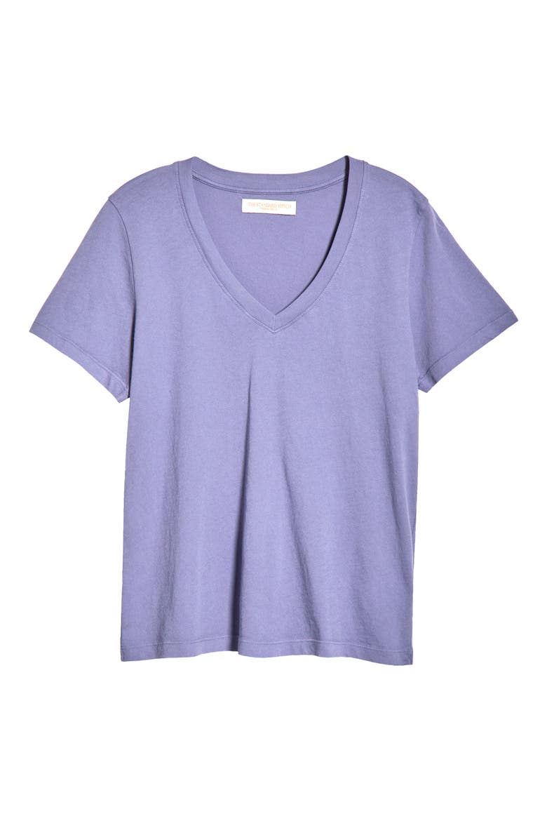 The Organic Cotton V-Neck Tee, Alternate, color, Steel Blue