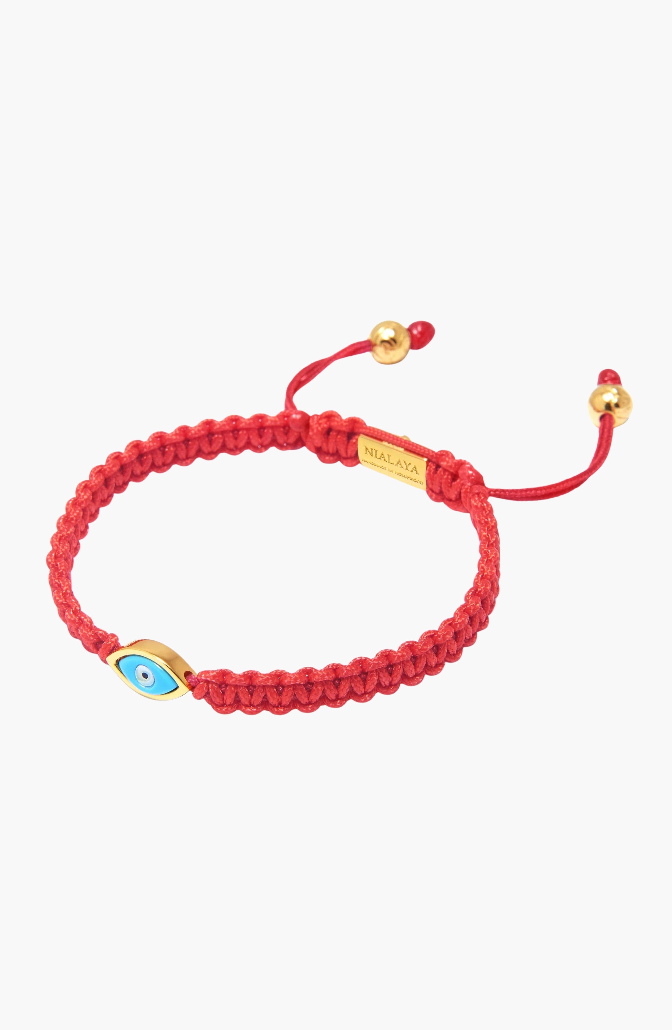 Nialaya String Bracelet With Evil Eye (Men) | Nordstrom