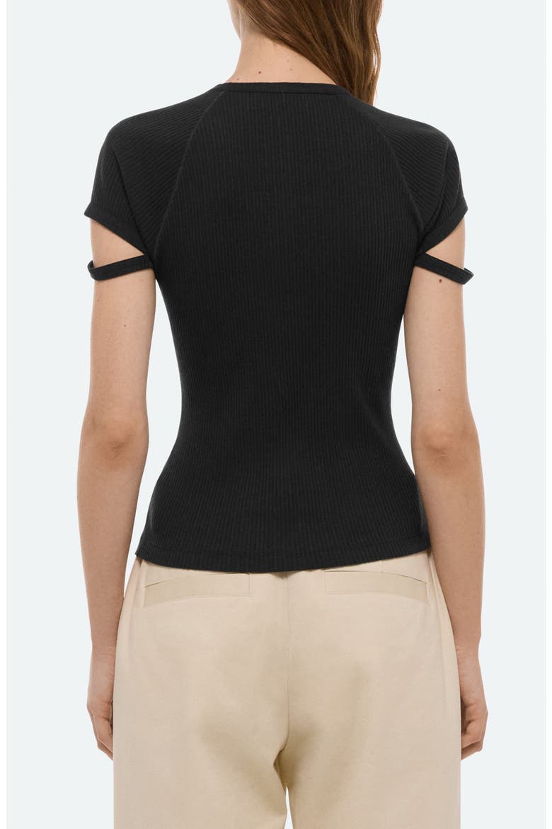 Raglan Sleeve Rib T-Shirt, Alternate, color, BLACK