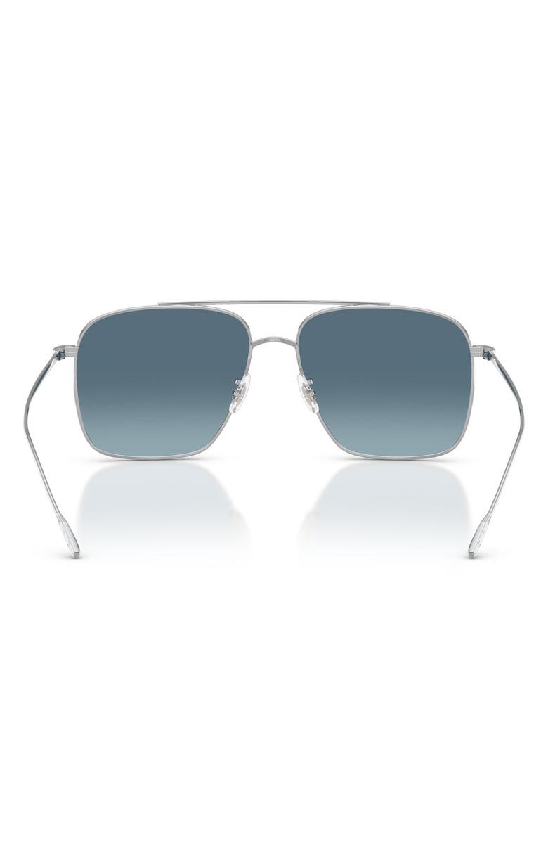 Oliver Peoples Dresner 56mm Mirrored Pilot Sunglasses, Alternate, color, Silver / Marine Gradient