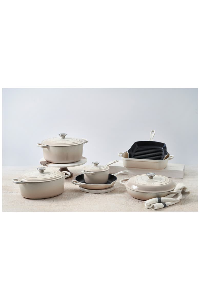 Signature 5 Quart Oval Enamel Cast Iron French/Dutch Oven, Alternate, color, MERINGUE