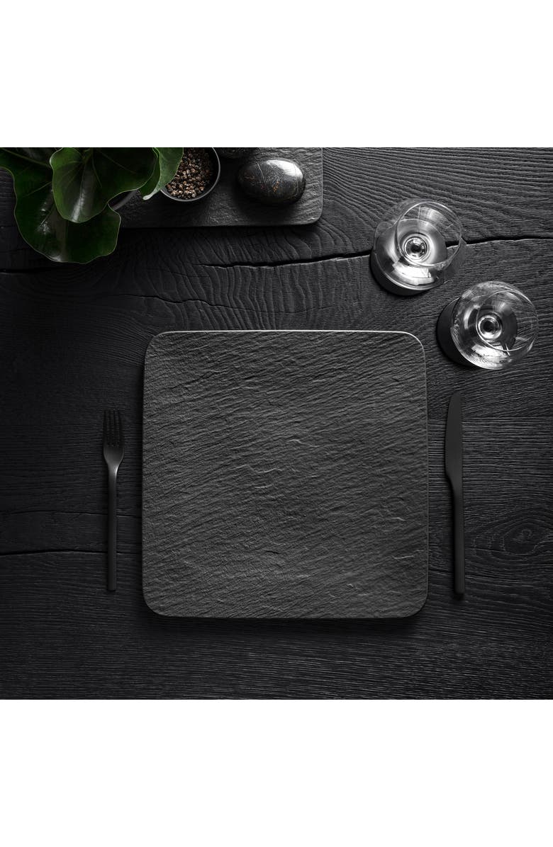 Villeroy & Boch Manufacture Rock Square Serving/Gourmet Plate, Alternate, color, Black