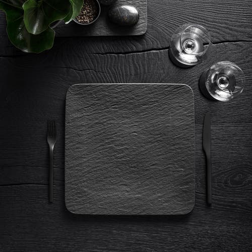 Villeroy & Boch Manufacture Rock Square Serving/gourmet Plate In Black