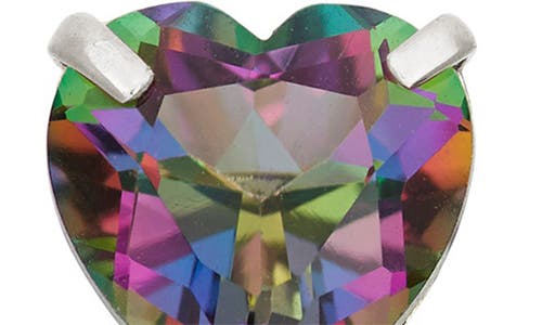 Fzn 10k Gold Topaz Heart Stud Earrings In Silver