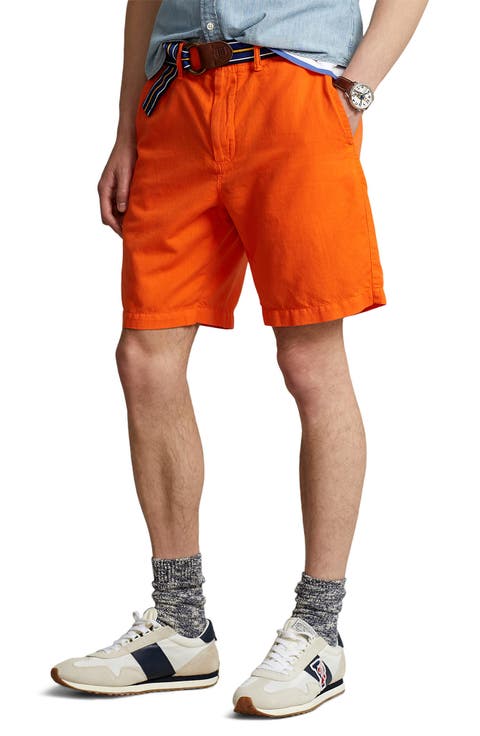 Classic Fit Maritime Linen & Cotton Shorts