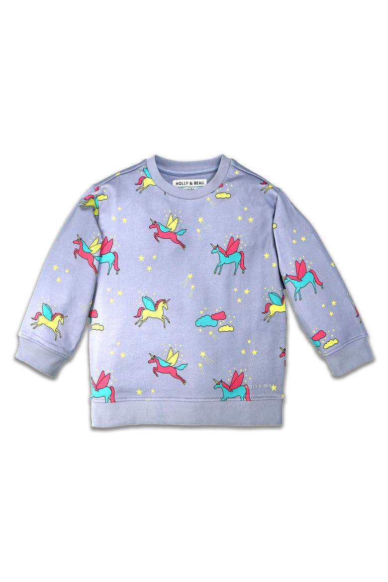 Long Sleeve Cotton Crew Neck Sweatshirt, Main, color, Purple