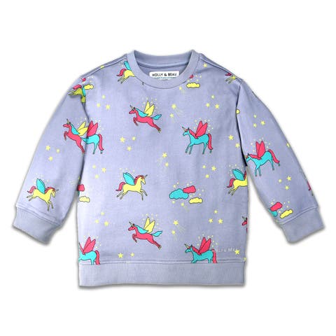 Long Sleeve Cotton Crew Neck Sweatshirt (Toddler, Little Kid, Big Kid)