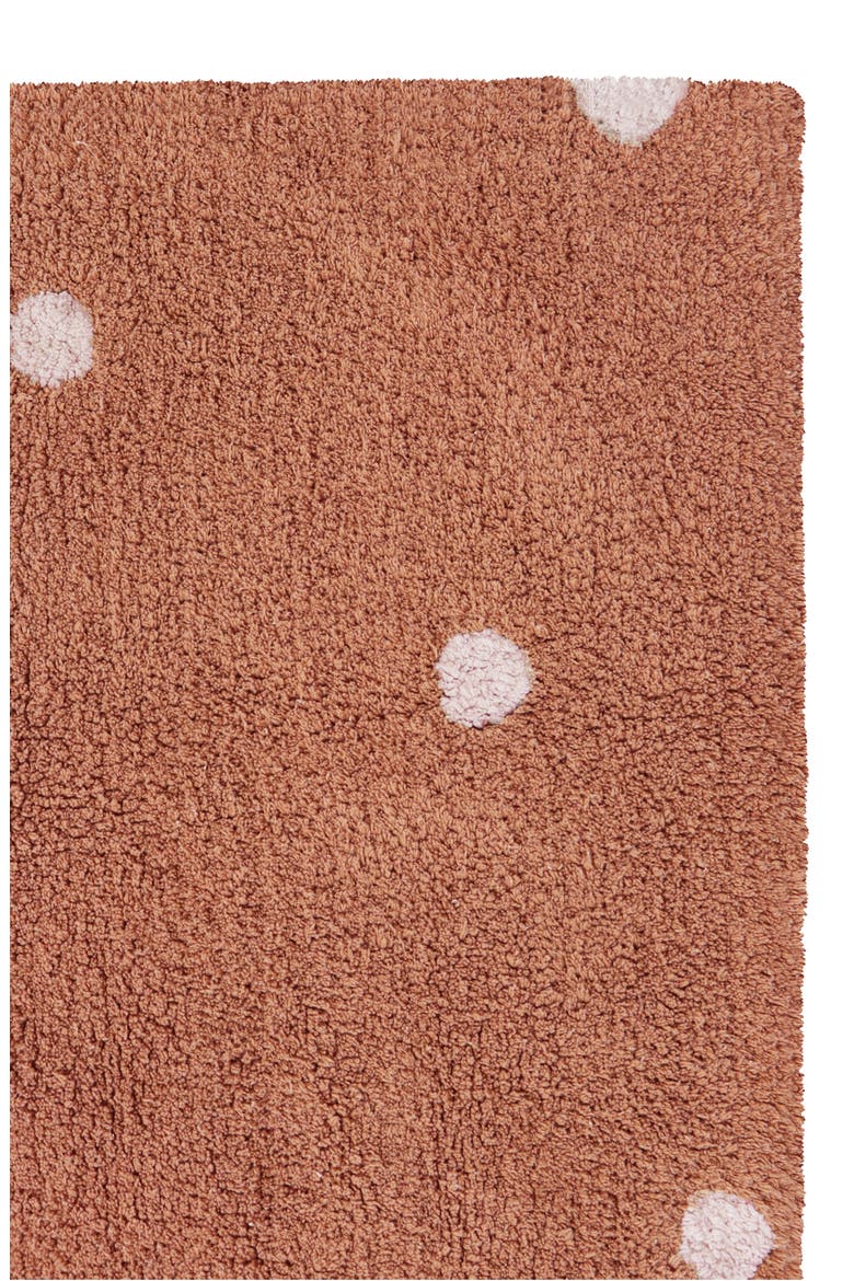 Mini Polka Dot Washable Cotton Blend Rug, Alternate, color, CHESTNUT NATURAL