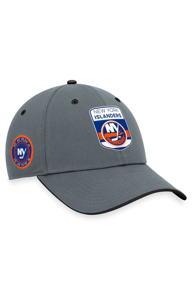 FANATICS Men's Fanatics Branded Gray New York Islanders Authentic Pro Home Ice Flex Hat, Main, color,