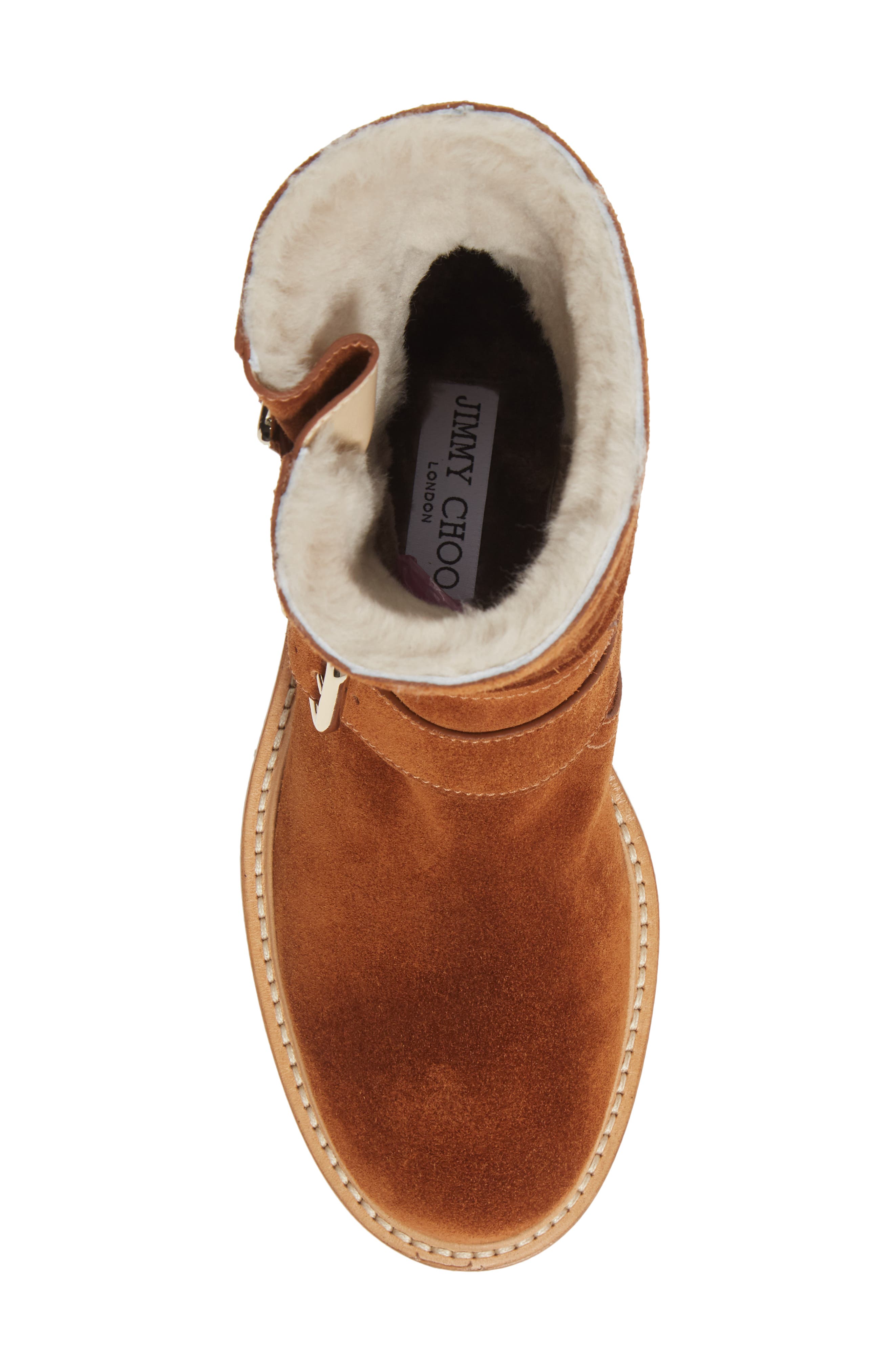 Jimmy Choo Youth II Genuine Shearling Lined Biker Bootie, Alternate, color, 