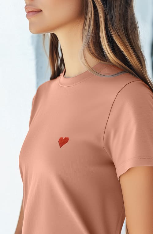 Dalix Womens Pixel Heart Jersey Relaxed Tee