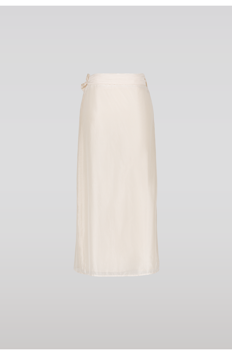 SAEMDI Raw Silk Wrap Skirt, Alternate, color, Cream