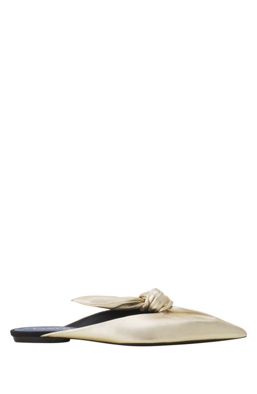 Lanvin Midnight Step Bow Mule In Metallic Leather In Gold