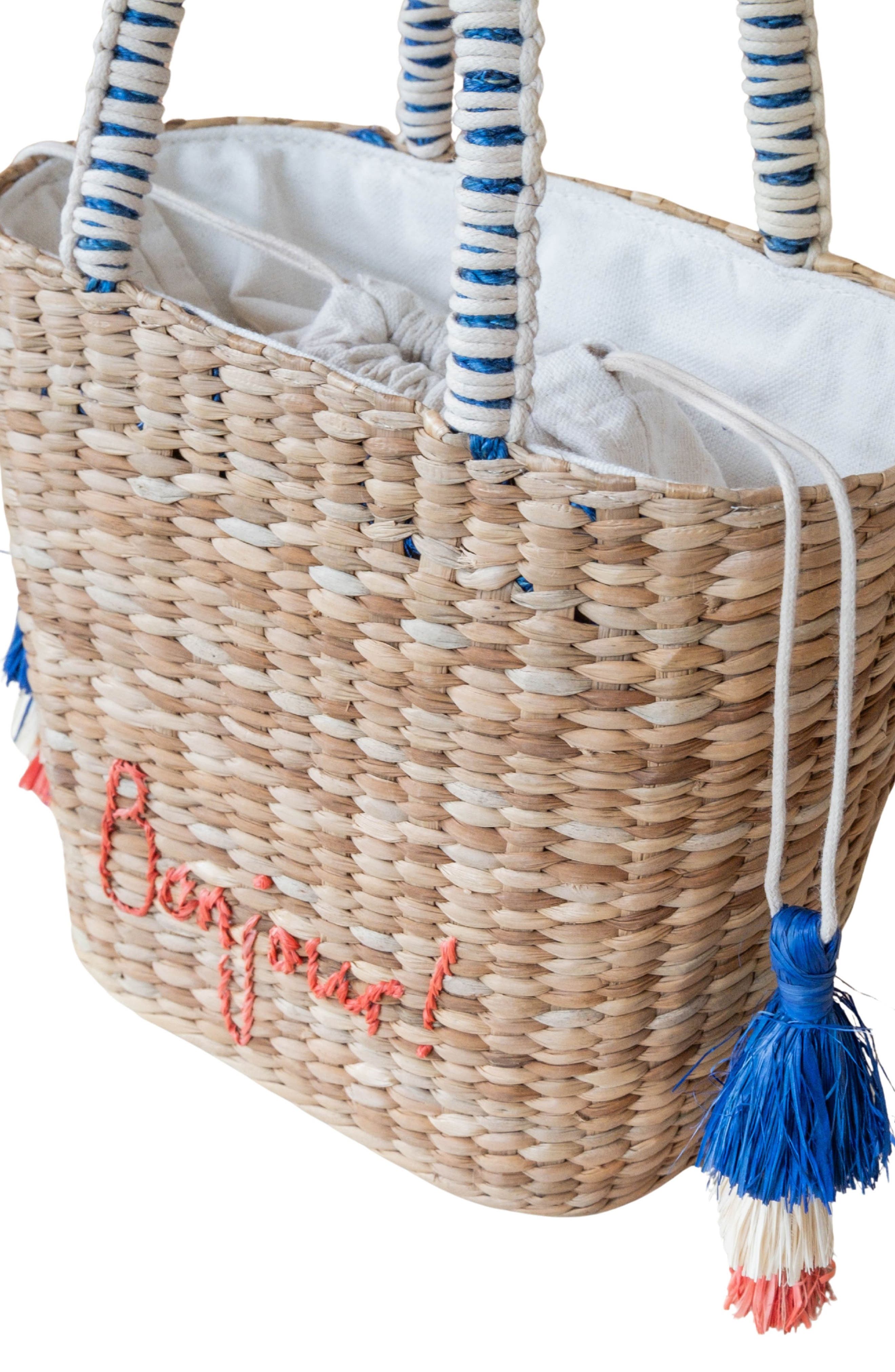 LIKHA Bonjour Embroidered Tote Bag, Alternate, color, 