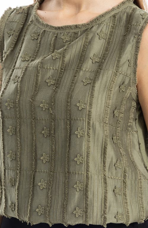Max Studio Ruffle Front Sleeveless Top In Green