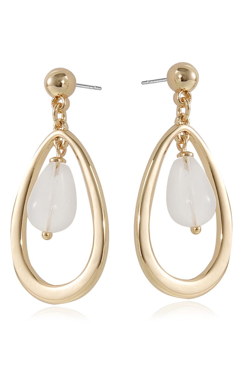 Ettika Stone Teardrop Earrings, Alternate, color, White