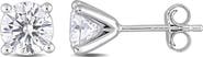 DELMAR Sterling Silver Created Moissanite Earrings