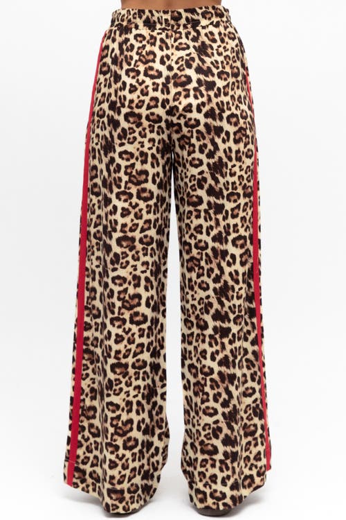Label Of Love Leopard Sporty Pant In Brown