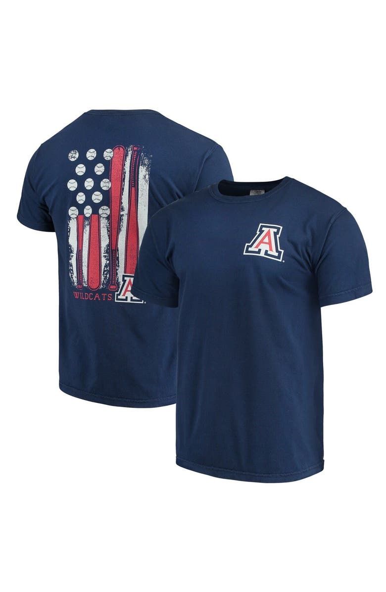 IMAGE ONE Men's Navy Arizona Wildcats Baseball Flag Comfort Colors T-Shirt, Alternate, color,